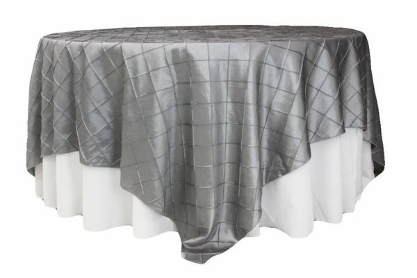 Silver Pintuck Round Tablecloth
